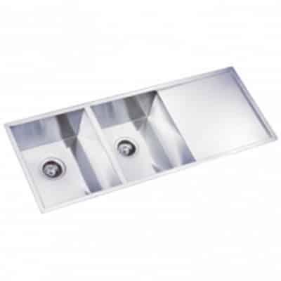kaff kitchen sink double bowl with drain board design