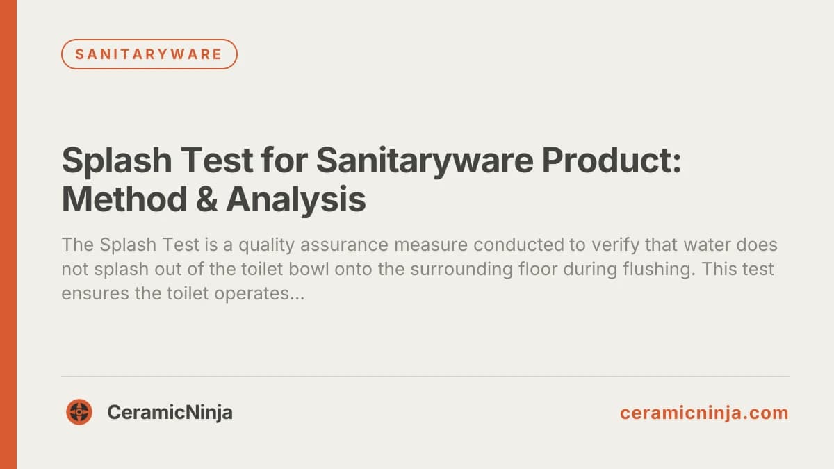 Splash Test for Sanitaryware Product: Method & Analysis