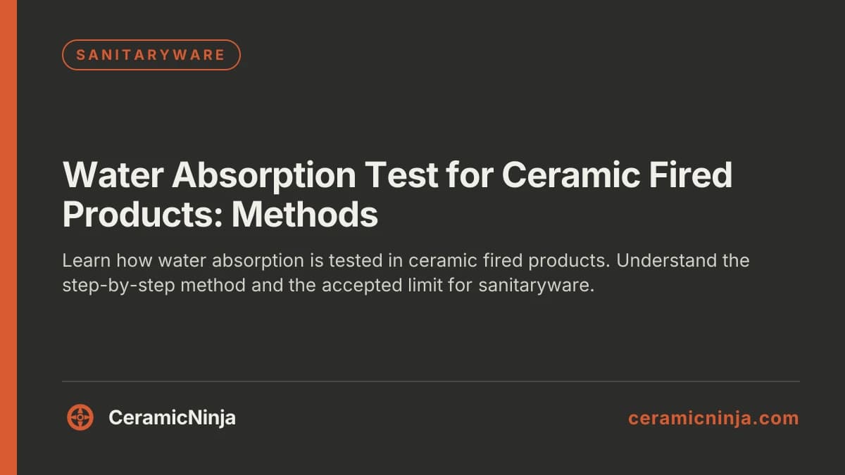 Water Absorption Test for Ceramic Fired Products: Methods