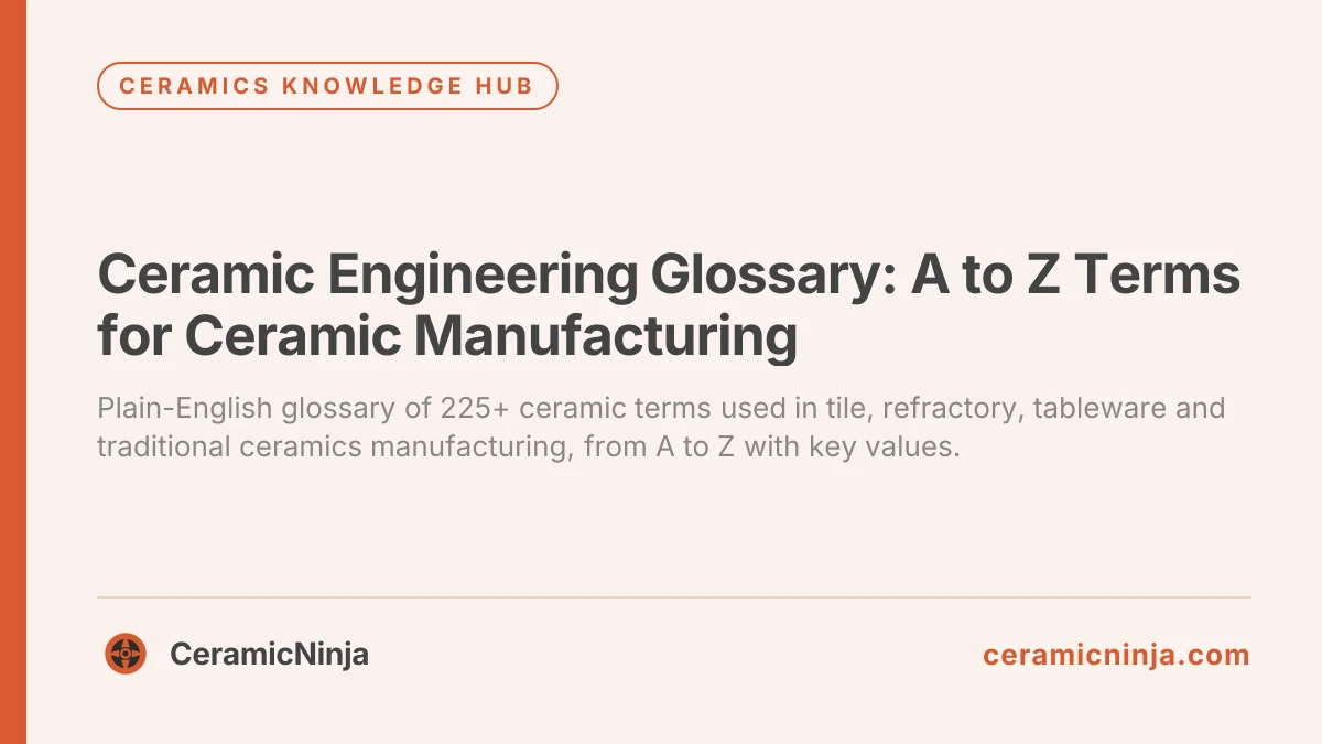 Ceramic Engineering Glossary: A to Z Terms for Ceramic Manufacturing