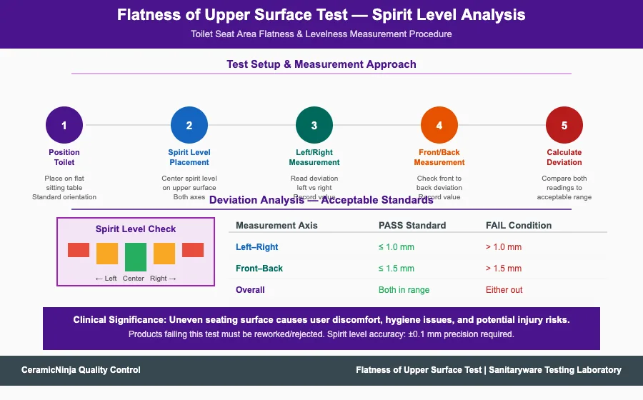 Flatness of Upper Surface Test - Spirit Level Analysis and Deviation Measurement