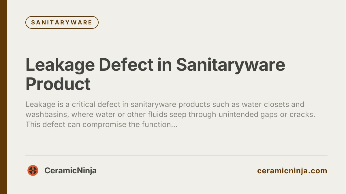 Leakage Defect in Sanitaryware Product