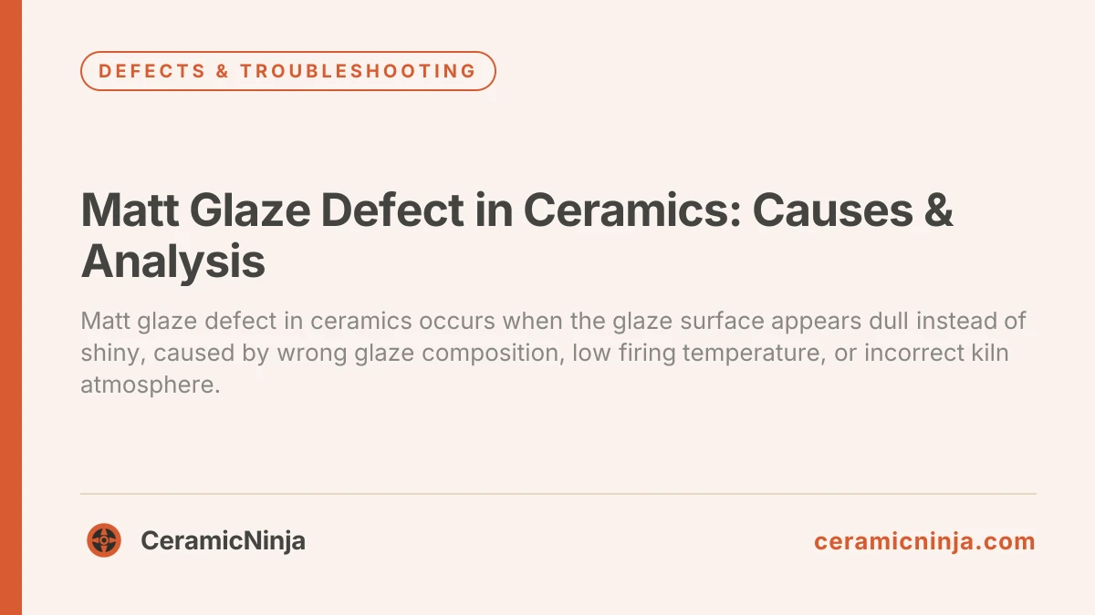 Matt Glaze Defect in Ceramics: Causes & Analysis