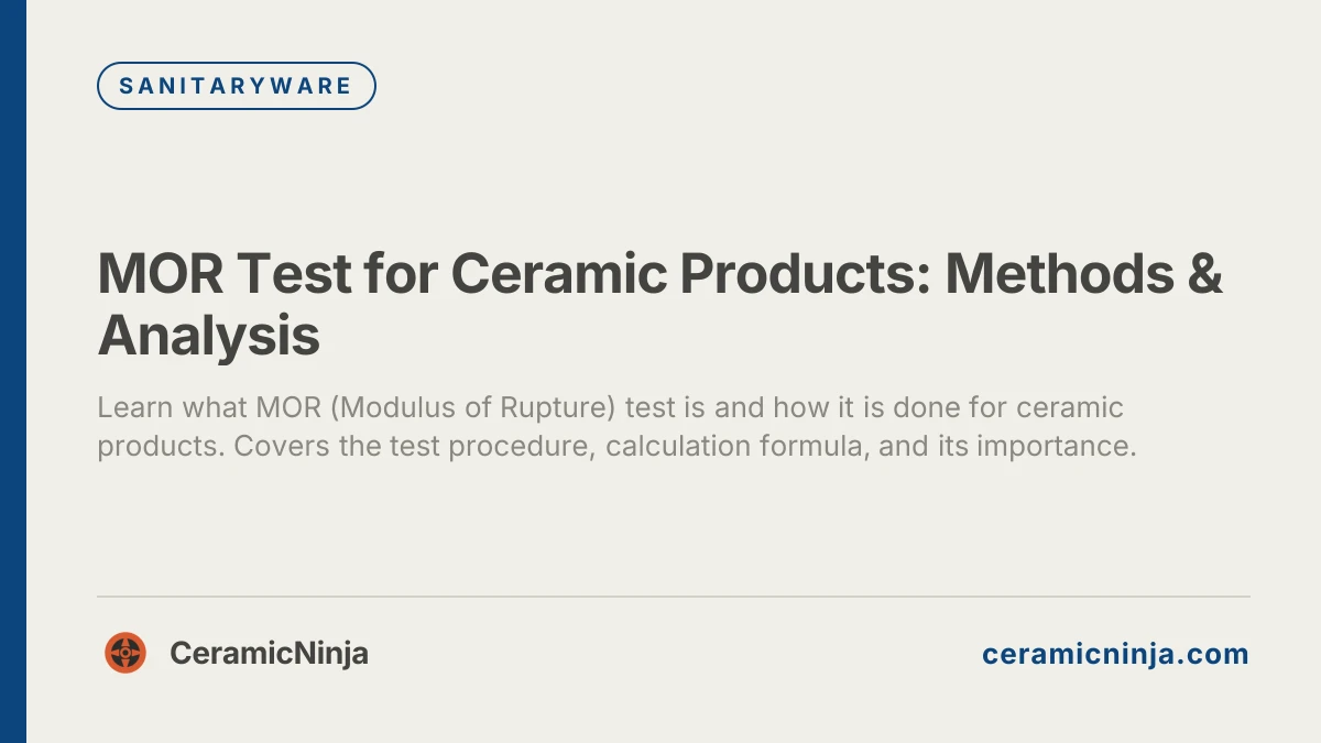 MOR Test for Ceramic Products: Methods & Analysis