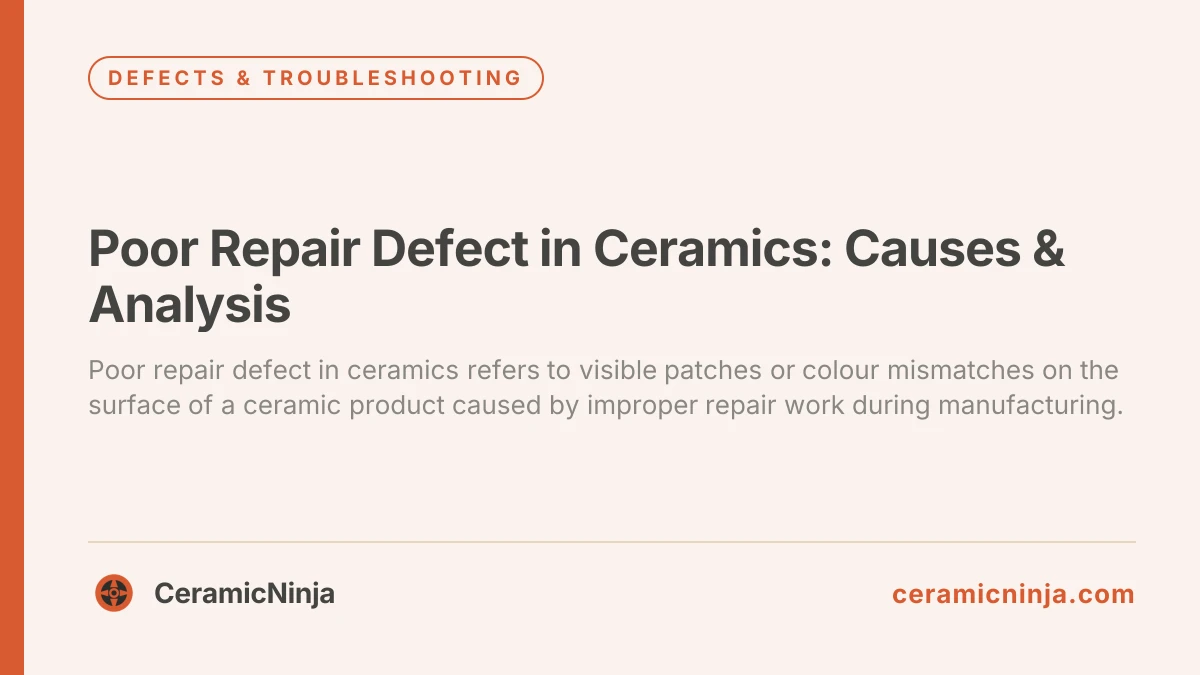 Poor Repair Defect in Ceramics: Causes & Analysis