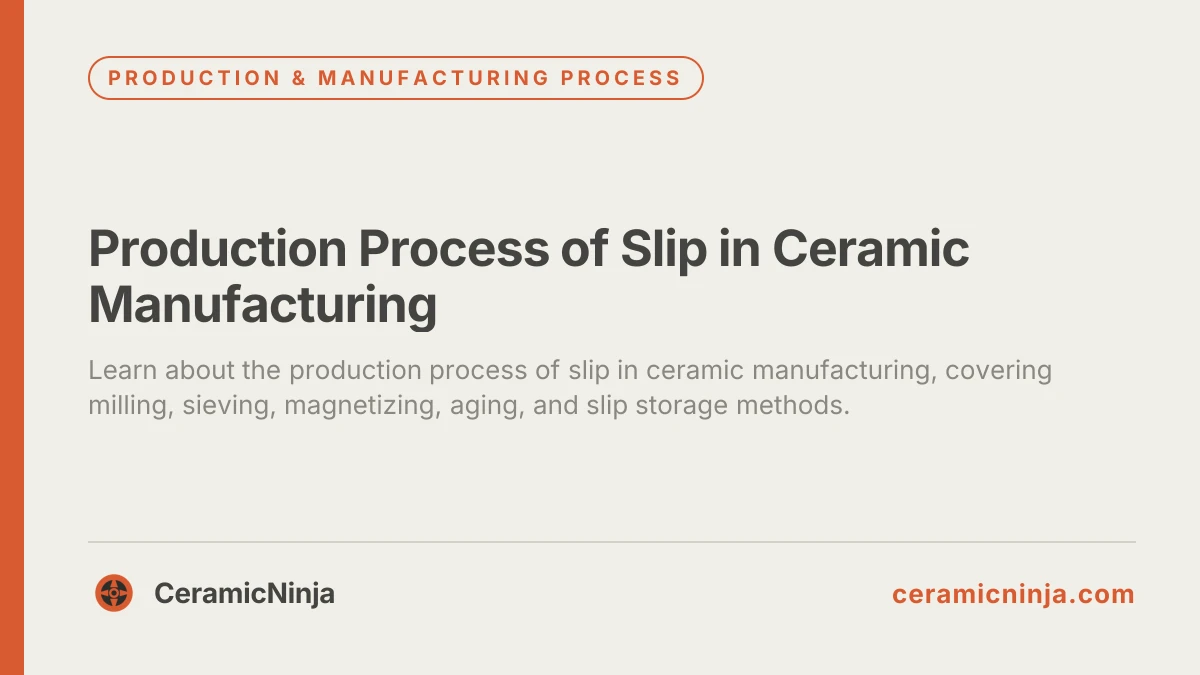 Production Process of Slip in Ceramic Manufacturing