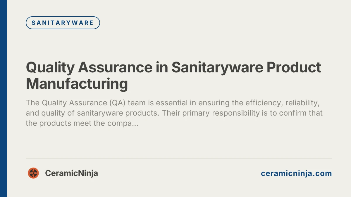Quality Assurance in Sanitaryware Product Manufacturing