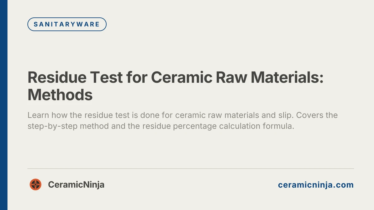 Residue Test for Ceramic Raw Materials: Methods