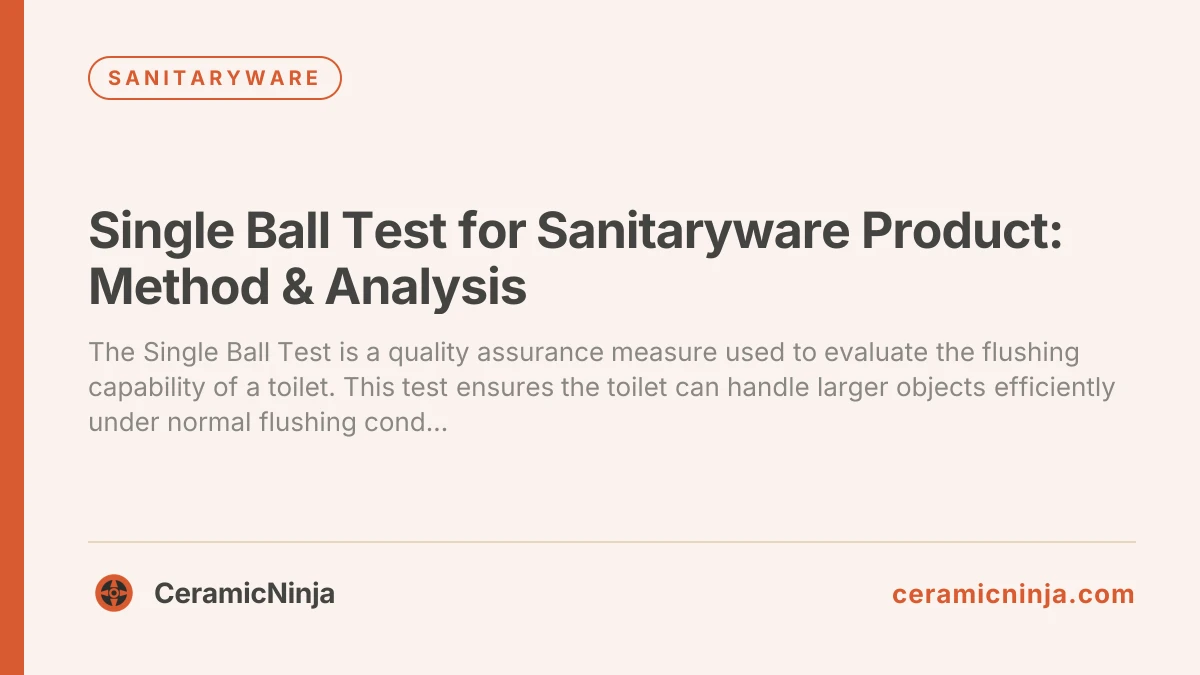 Single Ball Test for Sanitaryware Product: Method & Analysis