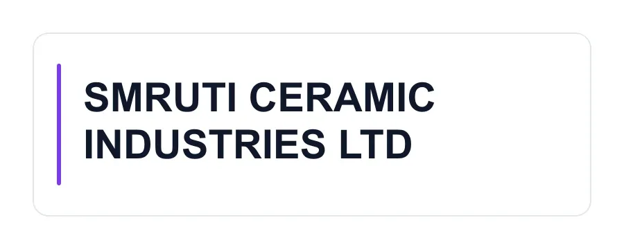 SMRUTI CERAMIC INDUSTRIES LTD logo
