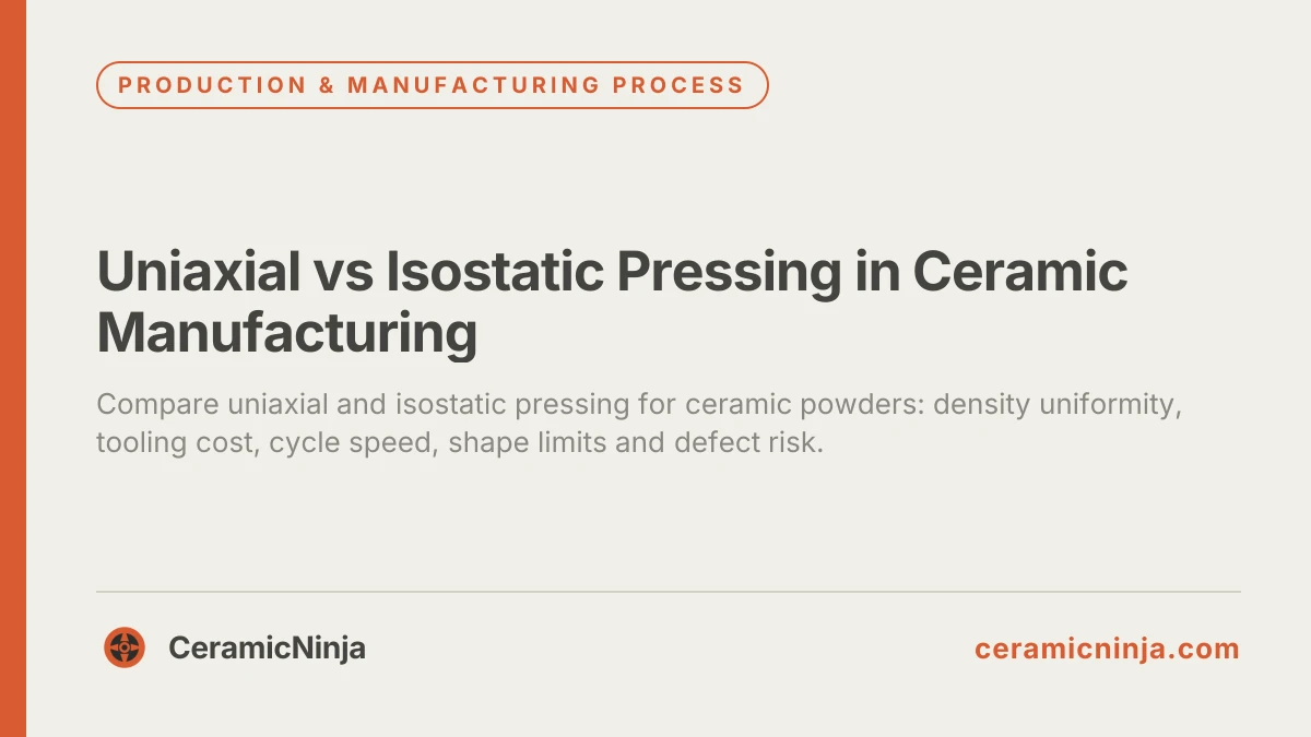 Uniaxial vs Isostatic Pressing in Ceramic Manufacturing