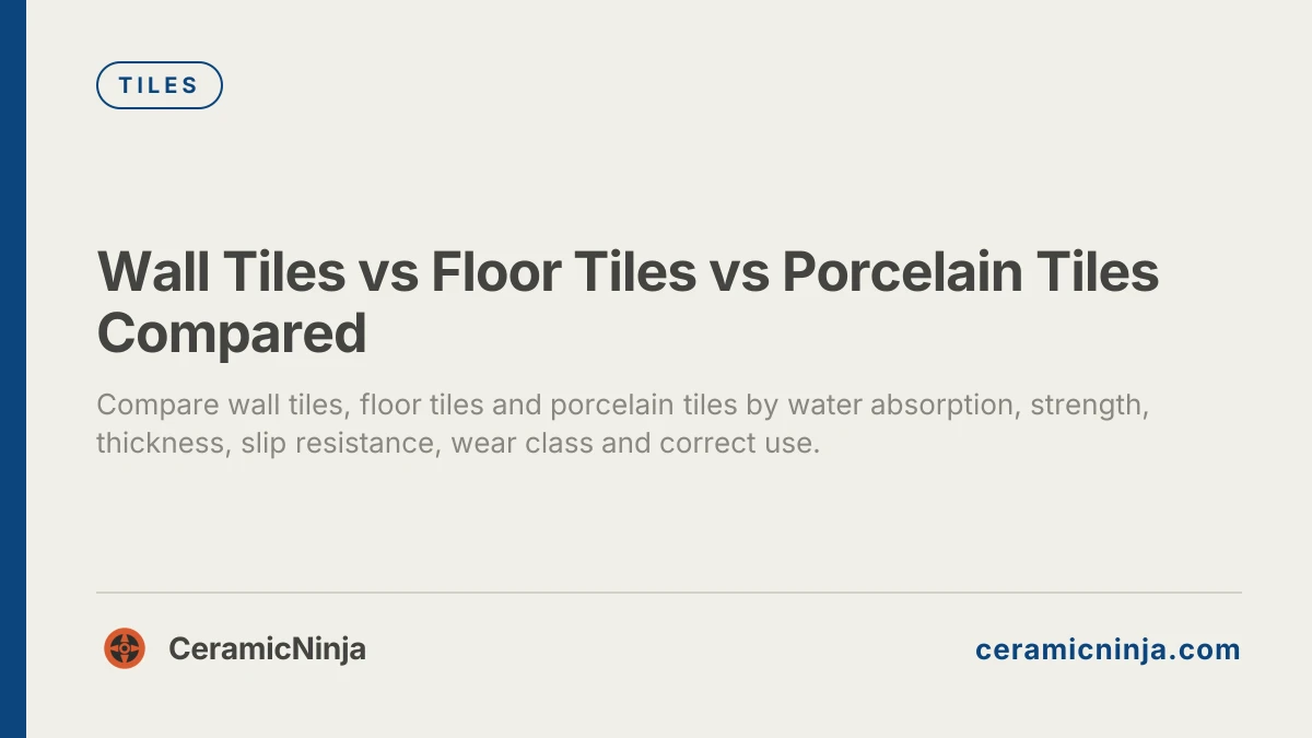 Wall Tiles vs Floor Tiles vs Porcelain Tiles Compared