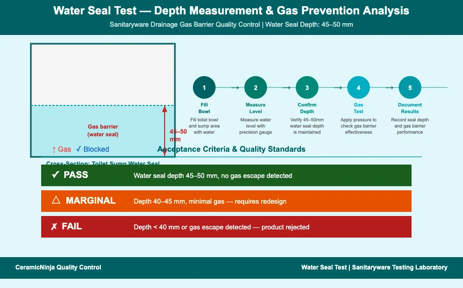 Water Seal Test - Depth Measurement and Gas Prevention Analysis