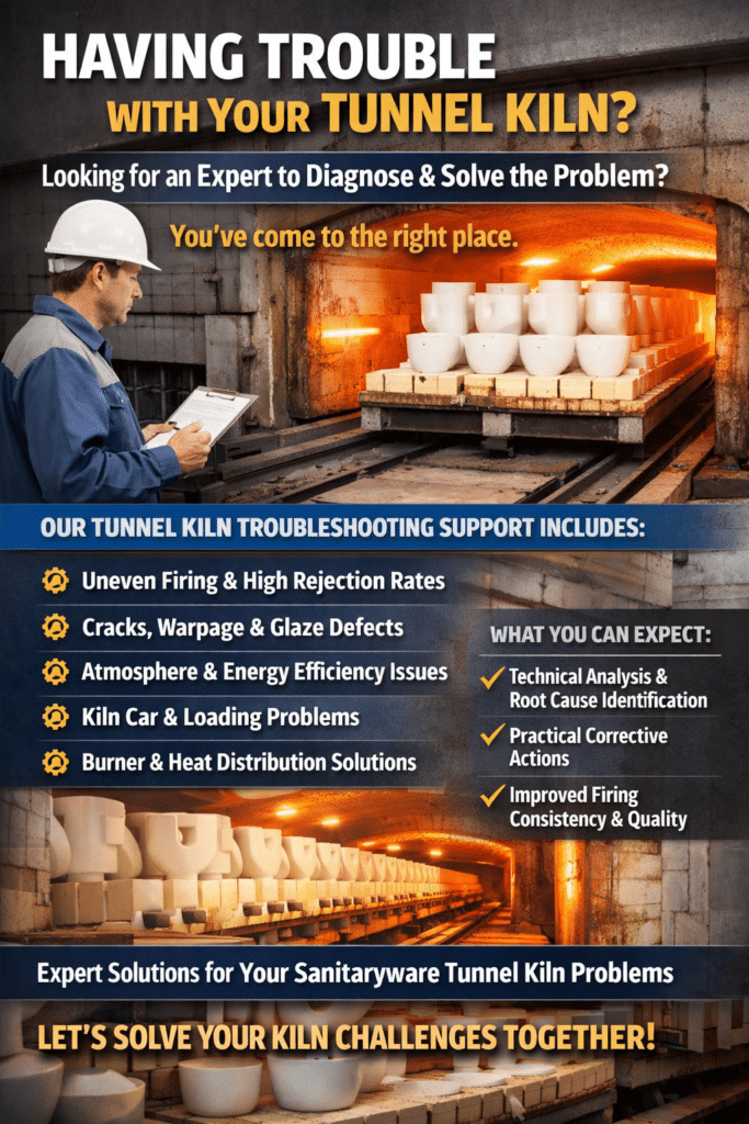 expert consultancy service for sanitaryware tunnel kiln troubleshooting